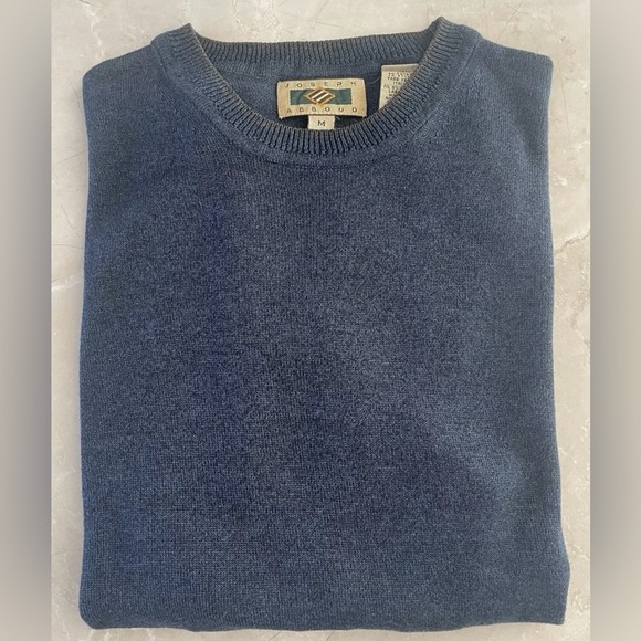 Joseph Abboud Men Sweater Size Medium Blue Long Sleeve Crew Neck Regular Fit - Picture 1 of 8